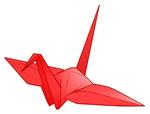 赤い折り鶴イラスト素材